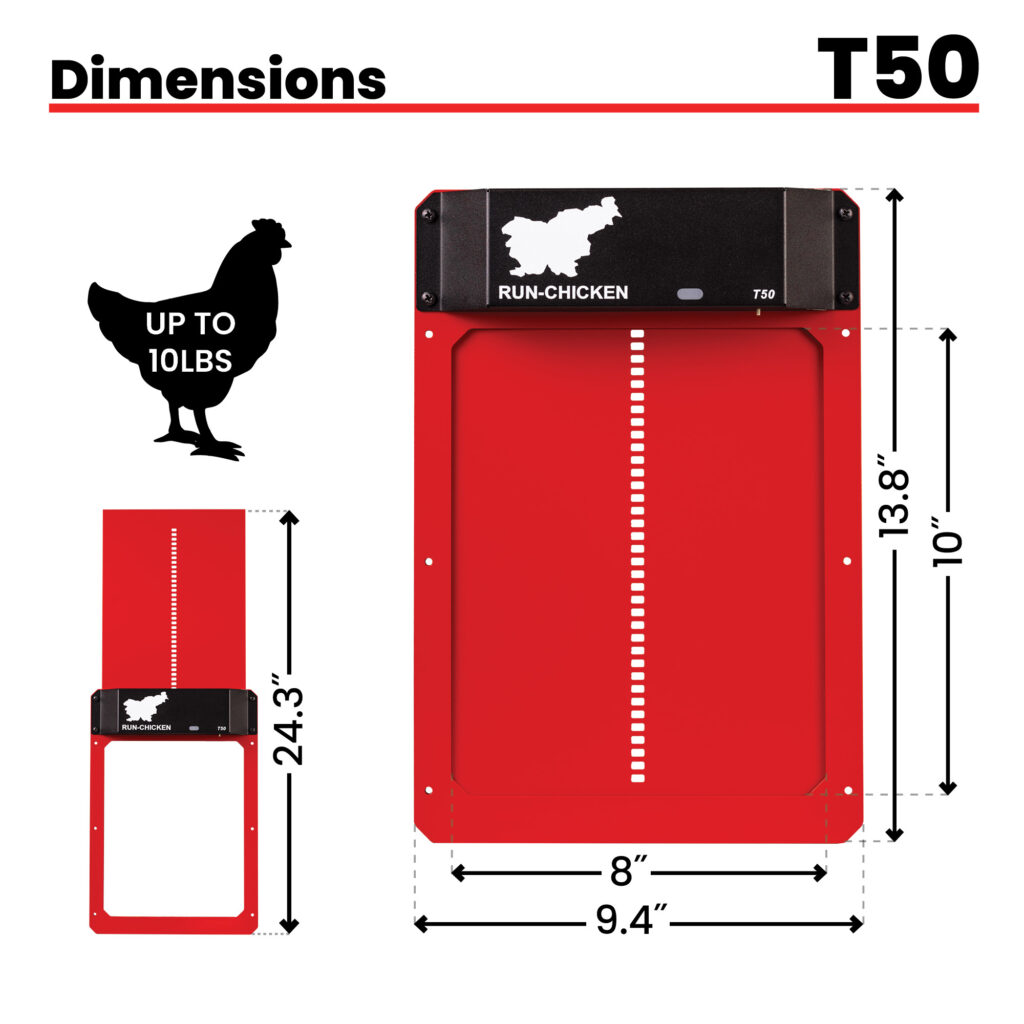T50 Door Red Dimensions